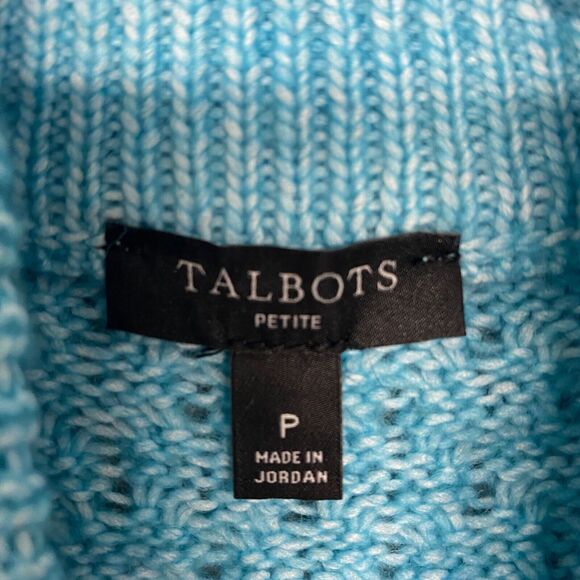Talbots Sweater Womens Extra Small Blue‎ Wool Pullover Mock Neck Casual Solid - Picture 5 of 8